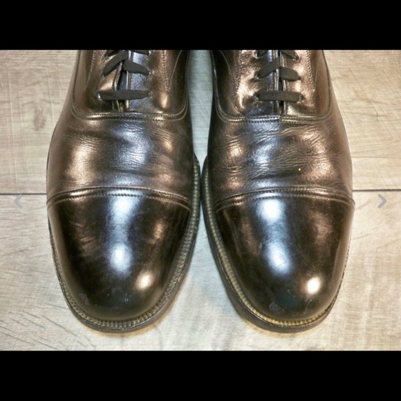 Joseph Cheaney & Sons Daytons Capped Cap Toe Black Dress Oxfords Shoes Men's 10 - Picture 5 of 10